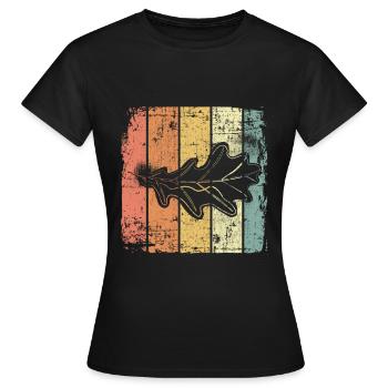 Feuille de chêne vintage - T-shirt Femme - noir - Devant - AI Model Female 172 dark (172cm)