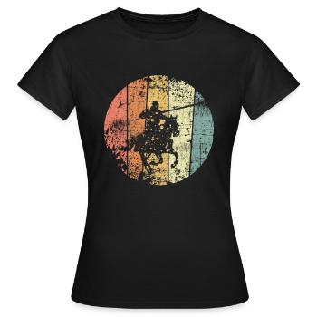 Chevaliers rétro Moyen Âge Cavaliers - T-shirt Femme - noir - Devant - AI Model Female 172 dark (172cm)