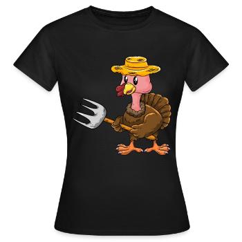 Farmer turkey - Women's T-Shirt - black - Front - AI Model Female 172 dark (172cm)