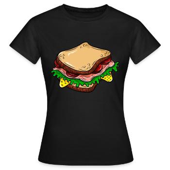 Sandwich - T-shirt Femme - noir - Devant - AI Model Female 172 dark (172cm)