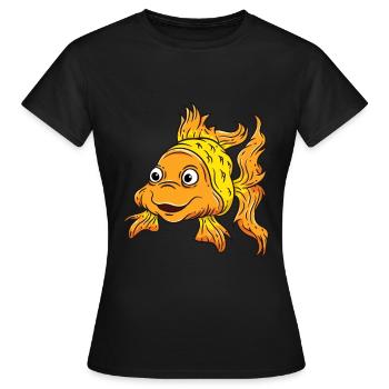 Poisson poisson rouge - T-shirt Femme - noir - Devant - AI Model Female 172 dark (172cm)