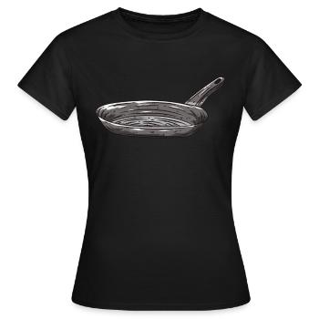 Pfanne Kochen - Frauen T-Shirt - Schwarz - Vorne - AI Model Female 172 dark (172cm)
