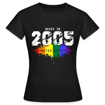 2005 Geburtstag Homosexuell LGBT - Frauen T-Shirt - Schwarz - Vorne - AI Model Female 172 dark (172cm)