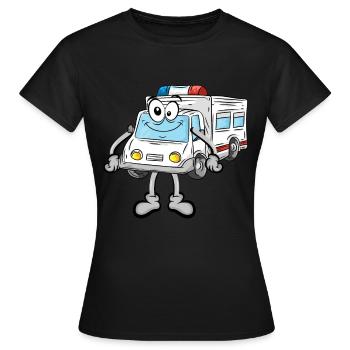 Krankenwagen Rettungsdienst - Frauen T-Shirt - Schwarz - Vorne - AI Model Female 172 dark (172cm)