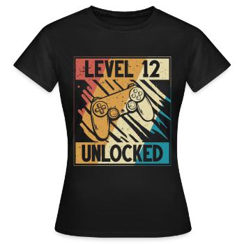 12. Geburtstag Gamer 12 Jahre - Frauen T-Shirt - Schwarz - Vorne - AI Model Female 172 dark (172cm)