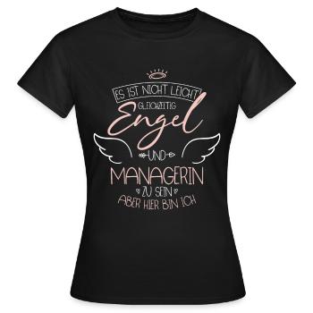 manager - Women's T-Shirt - black - Front - AI Model Female 172 dark (172cm)