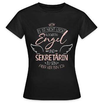 Secrétaire - T-shirt Femme - noir - Devant - AI Model Female 172 dark (172cm)