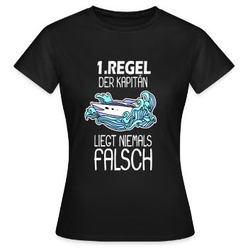 Kapitän 1 Regel - Frauen T-Shirt - Schwarz - Vorne - AI Model Female 172 dark (172cm)