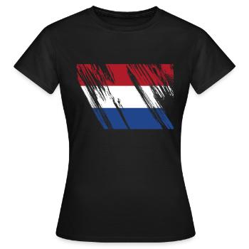 Pays-Bas Pavillon - T-shirt Femme - noir - Devant - AI Model Female 172 dark (172cm)