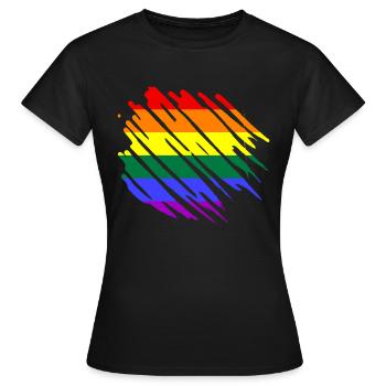Drapeau arc-en-ciel LGBT - T-shirt Femme - noir - Devant - AI Model Female 172 dark (172cm)