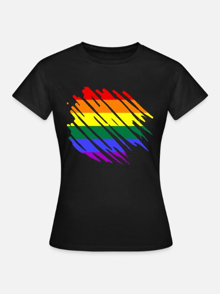 LGBT Regenbogenfahne - Frauen T-Shirt - Schwarz