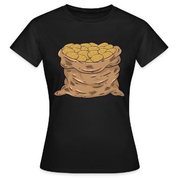Pomme de terre - T-shirt Femme - noir - Devant - AI Model Female 172 dark (172cm)