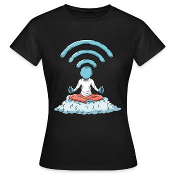 Nerd WiFi Computer - Women's T-Shirt - black - Front - AI Model Female 172 dark (172cm)