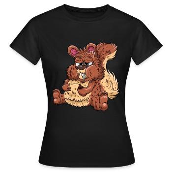 Écureuil épais - T-shirt Femme - noir - Devant - AI Model Female 172 dark (172cm)