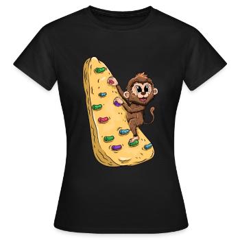 Escalade monkey Bouldering - T-shirt Femme - noir - Devant - AI Model Female 172 dark (172cm)