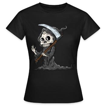Sensenmann - Frauen T-Shirt - Schwarz - Vorne - AI Model Female 172 dark (172cm)