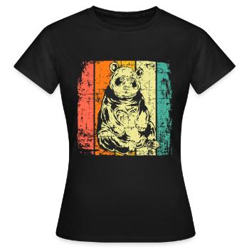 Panda vintage - Frauen T-Shirt - Schwarz - Vorne - AI Model Female 172 dark (172cm)
