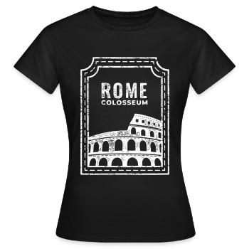 Rome Colosseum Rome Colosseum Souvenir Landmark - Women's T-Shirt - black - Front - AI Model Female 172 dark (172cm)