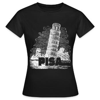 Pise Florence La Tour Penchée Pise Souvenir Rétro - T-shirt Femme - noir - Devant - AI Model Female 172 dark (172cm)