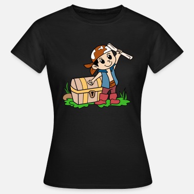 Pirate Treasure Map Treasure Chest Cartoon Gift Idea' Women's Ringer  T-Shirt | Spreadshirt