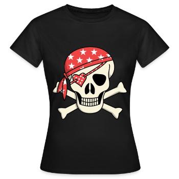 Idée cadeau de cache-œil girly crâne pirate - T-shirt Femme - noir - Devant - AI Model Female 172 dark (172cm)
