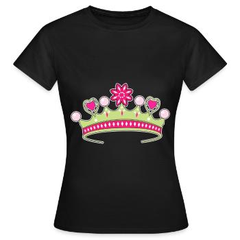 Diadem Krone Prinzessin Geschenkidee girly pink - Frauen T-Shirt - Schwarz - Vorne - AI Model Female 172 dark (172cm)