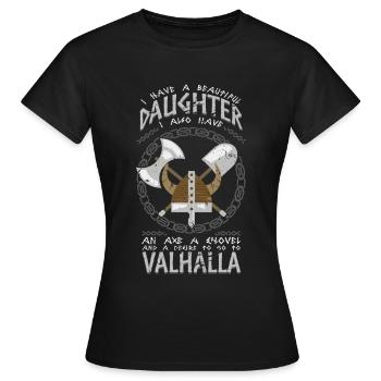 Cadeau de Walhalla de papa de papa de Viking - T-shirt Femme - noir - Devant - AI Model Female 172 dark (172cm)