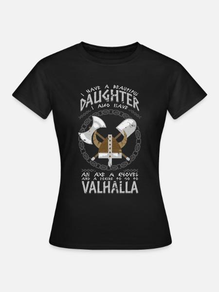 Dar Wikinga, taty, córki Walhalla - Dame-T-shirt - sort