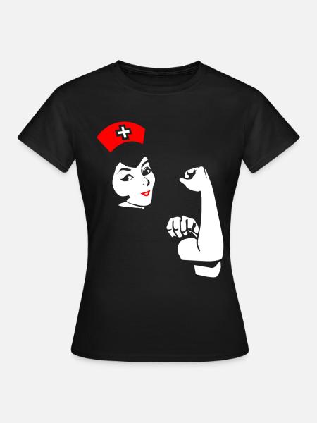 Krankenschwester Frau stark lustig Geschenk - Frauen T-Shirt - Schwarz