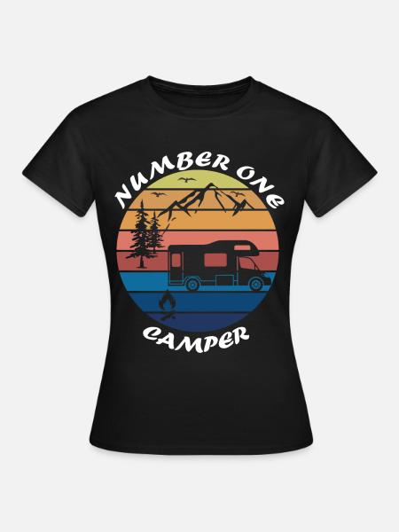 Campen Hobby Camping Wohnmobil Wohnwagen Geschenk - Dame-T-shirt - sort