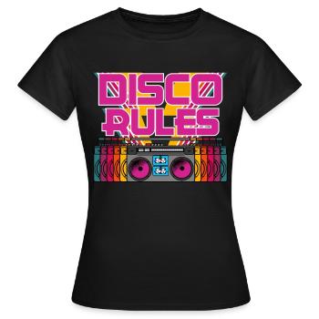 Vintage Schallplatten Disko Vinyl Disco - Frauen T-Shirt - Schwarz - Vorne - AI Model Female 172 dark (172cm)