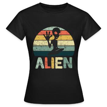 Aliens Alien UFO Aliens Sci-Fi Nouveau - T-shirt Femme - noir - Devant - AI Model Female 172 dark (172cm)