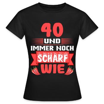 40 Geburtstag 40er runder Vierziger Geschenk Tee - Frauen T-Shirt - Schwarz - Vorne - AI Model Female 172 dark (172cm)