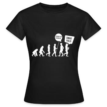 swag yolo youth youth language development go back - Women's T-Shirt - black - Front - AI Model Female 172 dark (172cm)