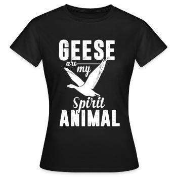 animal j'aime les oies oie oiseau volant - T-shirt Femme - noir - Devant - AI Model Female 172 dark (172cm)