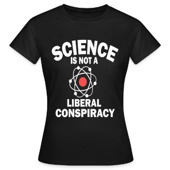 science not conspiracy science conspiracy - Women's T-Shirt - black - Front - AI Model Female 172 dark (172cm)