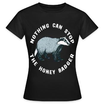 j'aime le blaireau j'aime le blaireau blaireau blaireau forêt - T-shirt Femme - noir - Devant - AI Model Female 172 dark (172cm)