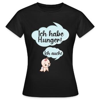 Ich Habe Hunger Baby Lustige Sprüche Schwanger - Frauen T-Shirt - Schwarz - Vorne - AI Model Female 172 dark (172cm)