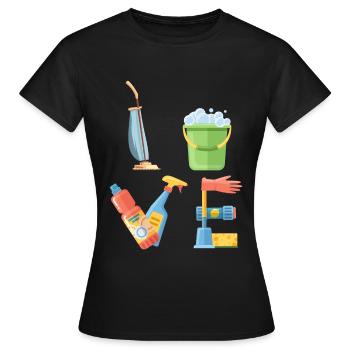 Design pour nettoyeurs Personnel de nettoyage Femme de ménage - T-shirt Femme - noir - Devant - AI Model Female 172 dark (172cm)