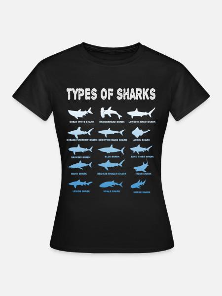 Types de requins - T-shirt Femme - noir