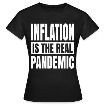 L’inflation est la véritable pandémie - T-shirt Femme - noir - Devant - AI Model Female 172 dark (172cm)