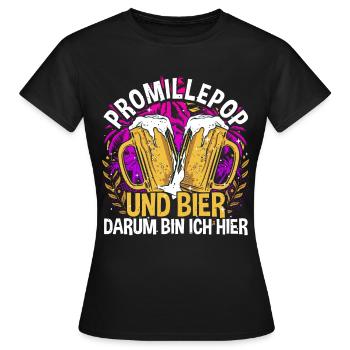 Promillepop Malle Party auf Mallorca - Frauen T-Shirt - Schwarz - Vorne - AI Model Female 172 dark (172cm)
