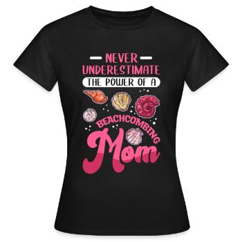 Beachcombing Mama Shell Collecte - T-shirt Femme - noir - Devant - AI Model Female 172 dark (172cm)