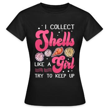 Shell collector collects shells - Women's T-Shirt - black - Front - AI Model Female 172 dark (172cm)