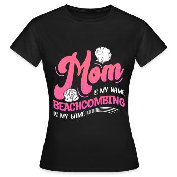 Collecte de coquillages Beachcombing Mama - T-shirt Femme - noir - Devant - AI Model Female 172 dark (172cm)