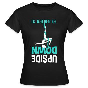 Tissu vertical Aerialist Soies aériennes - T-shirt Femme - noir - Devant - AI Model Female 172 dark (172cm)
