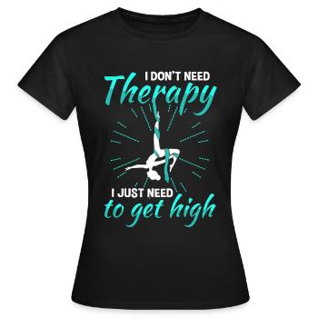 Aerial Yoga Aerialist Vertical Cloth Acrobatics - Women's T-Shirt - black - Front - AI Model Female 172 dark (172cm)