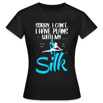 Soies aériennes Aerialist Tissu vertical Yoga - T-shirt Femme - noir - Devant - AI Model Female 172 dark (172cm)