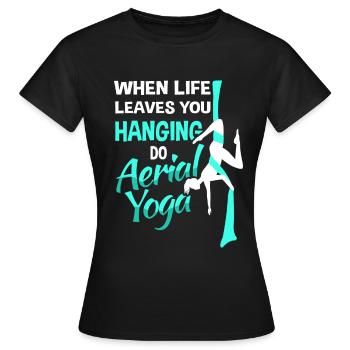 Aerialist Aerial Yoga Vertikaltuch - Frauen T-Shirt - Schwarz - Vorne - AI Model Female 172 dark (172cm)