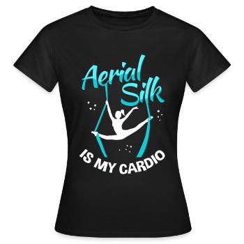 Aerial Silks Aerialist Vertikaltuch - Frauen T-Shirt - Schwarz - Vorne - AI Model Female 172 dark (172cm)